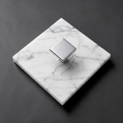 Mermer Banyo Gideri Gümüş Beyaz Doğal Mermer Koku Gidericili Banyo Yer Süzgeci Kapatıcı Beyaz Mermer Gümüş Kulp 10X10 Ölçü Standart