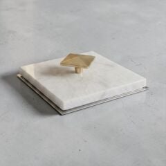 Mermer Banyo Gideri Gold Beyaz Doğal Mermer Koku Gidericili Banyo Yer Süzgeci Kapatıcı Beyaz Mermer Gold Kulp 10X10 Ölçü Standart