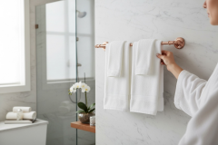 Bakır Uzun Havluluk Vintage Tasarım Bronz Banyo Havluluğu Pirinç Malzeme Rose Bakır Renk