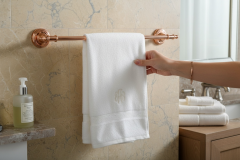 Bakır Uzun Havluluk Vintage Tasarım Bronz Banyo Havluluğu Pirinç Malzeme Rose Bakır Renk