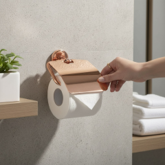 Banyo Tuvalet Kağıtlığı Bronz Bakır Renk Pirinç Malzeme Kapaklı Tuvalet Kağıtlığı Paslanmaz