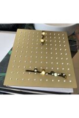 Gold Duş Seti Altın Duş Sistemi Büyük Metal Tepe Duş Yağmurlama Sistem Batarya Dahil Set