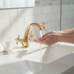 Gold Vintage Lavabo Armatür Klasik Tasarım Pirinç Materyal Özel Seri Lavabo Bataryası