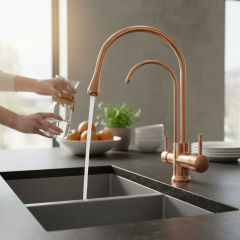 Bakır Arıtmalı Mutfak Bataryası Bronz Arıtmalı Armatür Özel Tasarım Arıtmalı Evye Armatür