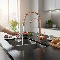 Bakır Arıtmalı Mutfak Bataryası Bronz Arıtmalı Armatür Özel Tasarım Arıtmalı Evye Armatür