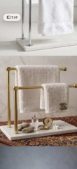 Gold Havluluk Banyo Tezgah Üstü İkili Havluluk Mermer Tasarım Birinci Kalite Banyo Gold Havluluk Paslanmaz Pirinç