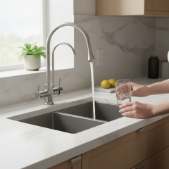 Gümüş Arıtmalı Mutfak Bataryası Krom Özel Tasarım Mutfak Armatürü 5 Yıl Garanti