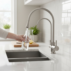 Gümüş Arıtmalı Mutfak Bataryası Krom Özel Tasarım Mutfak Armatürü 5 Yıl Garanti