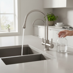 Gümüş Arıtmalı Mutfak Bataryası Krom Özel Tasarım Mutfak Armatürü 5 Yıl Garanti