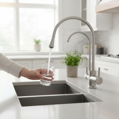 Gümüş Arıtmalı Mutfak Bataryası Krom Özel Tasarım Mutfak Armatürü 5 Yıl Garanti