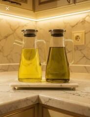 Mermer Yağlık Altlığı Beyaz Mermer Sunumluk Banyo ve Mutfak Kullanımlı Gümüş Ayaklı Birinci Kalite Mermer Stand