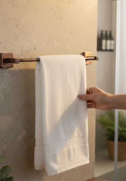 Mat Bakır Havluluk Bronz Uzun Havluluk Banyo Havluluğu Pirinç Malzeme