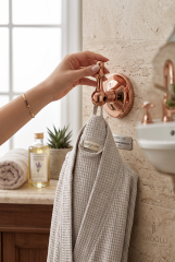 Bakır Bronz Retro Bornozluk Rose Bakır Banyo Bornozluk Havluluk Vintage Seri Pirinç Materyal 5 Yıl Garantili