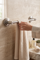 Mat Krom Banyo Havluluk Leke ve Kireç Tutmayan Özel Renk Uzun Banyo Havluluğu İnox Mat Krom Renk