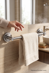 Mat Krom Banyo Havluluk Leke ve Kireç Tutmayan Özel Renk Uzun Banyo Havluluğu İnox Mat Krom Renk