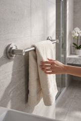Mat Krom Banyo Havluluk Leke ve Kireç Tutmayan Özel Renk Uzun Banyo Havluluğu İnox Mat Krom Renk