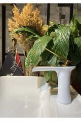 Lavabo Bataryası Şelale Lavabo Musluğu Gold Beyaz Lavabo Armatürü Naturel Doğal Akış