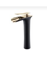 Şelale Lavabo Bataryası Çanak Lavabo Musluğu Siyah Gold Naturel Akışlı Batarya