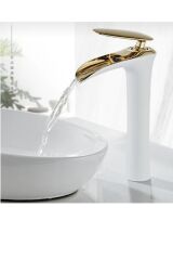 Çanak Lavabo Bataryası Gold Beyaz Şelale Lavabo Musluğu Naturel Akışlı Batarya