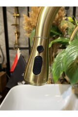 Arıtmalı Mutfak Bataryası Mat Gold Evye Musluğu Spiralli Arıtmalı Mat Altın Batarya Uzayan Sistem