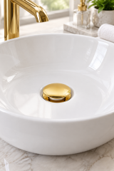 Gold Lavabo Sifon Gideri Bas Bırak Sistem Alt Körük Dahil Komple Set Pop Up Gold Renk