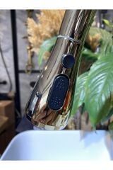 Arıtmalı Mutfak Bataryası Gold Arıtmalı Spiralli Evye Musluğu Arıtıcılı Batarya Altın Renk