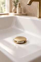 Mat Gold Lavabo Sifon Gideri Bas Bırak Sistem Alt Körük Dahil Komple Set Pop Up Mat Altın Gold Renk