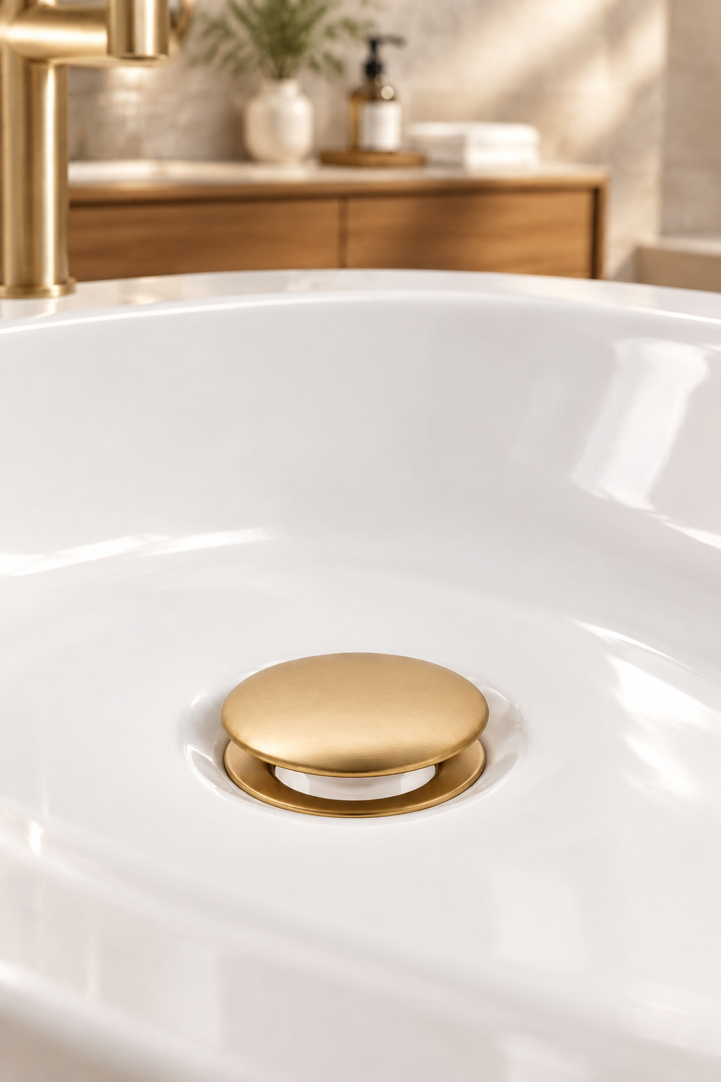 Mat Gold Lavabo Sifon Gideri Bas Bırak Sistem Alt Körük Dahil Komple Set Pop Up Mat Altın Gold Renk