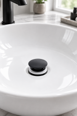 Mat Siyah Lavabo Sifon Gideri Bas Bırak Sistem Alt Körük Dahil Komple Set Pop Up Mat Siyah Renk
