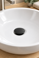 Mat Siyah Lavabo Sifon Gideri Bas Bırak Sistem Alt Körük Dahil Komple Set Pop Up Mat Siyah Renk