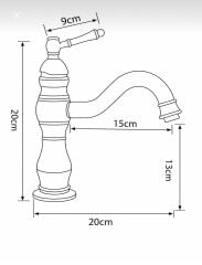 Mat Krom Retro Lavabo Bataryası Fırçalanmış Nikel Rustik Lavabo Armatürü Pirinç Materyal