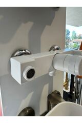 Banyo Bataryası Beyaz Duş Musluğu Mat Beyaz Duş Armatür 360 Derece Kare Tasarım
