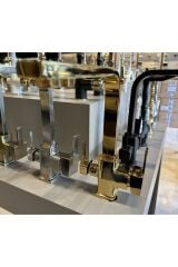 Arıtmalı Mutfak Bataryası Gold Arıtıcılı Evye Musluğu Kare Modern Tasarım Armatür Arıtmalı