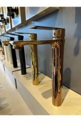 Çanak Lavabo Bataryası Bakır Lavabo Musluğu Bronz Armatür Kare Modern Çanak Armatür