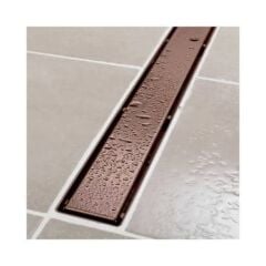 Sukar 60 Cm Bakır Bronz Duş Kanalı Paslanmaz Çelik Gövde Bronze Rose Lineer Duş Gideri 60 Cm Paslanmaz Çelik Materyal