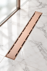 Sukar 60 Cm Bakır Bronz Duş Kanalı Paslanmaz Çelik Gövde Bronze Rose Lineer Duş Gideri 60 Cm Paslanmaz Çelik Materyal