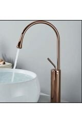 Çanak Lavabo Bataryası Bakır Lavabo Musluğu Bronz Modern Tasarım Armatür Çanak Lavabo Uyumlu