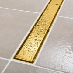 Sukar Gold Altın 60 Cm Duş Kanalı Paslanmaz Çelik Gövde Gold Lineer Duş Gideri 60 Cm Paslanmaz Çelik Materyal