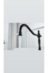 Siyah Arıtmalı Batarya Rustik Tasarım Arıtıcılı Musluk Pirinç Malzeme Siyah Evye Musluğu