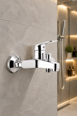 Banyo Bataryası Paslanmaz Pirinç 5 Yıl Garantili Banyo Duş Armatürü Gümüş Krom Renk