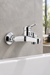 Banyo Bataryası Paslanmaz Pirinç 5 Yıl Garantili Banyo Duş Armatürü Gümüş Krom Renk