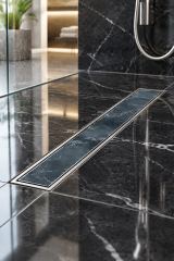 Banyo Duş Kanalı 40 Cm Seramik Uyumlu Desenli Koku Önleyici Antibakteriyel Özellikli 40 Cm Duş Gideri Lineer Sukar