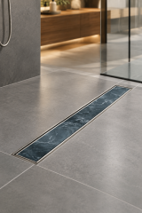 Banyo Duş Kanalı 60 Cm Seramik Uyumlu Desenli Koku Önleyici Antibakteriyel Özellikli 60 Cm Duş Gideri Lineer Sukar