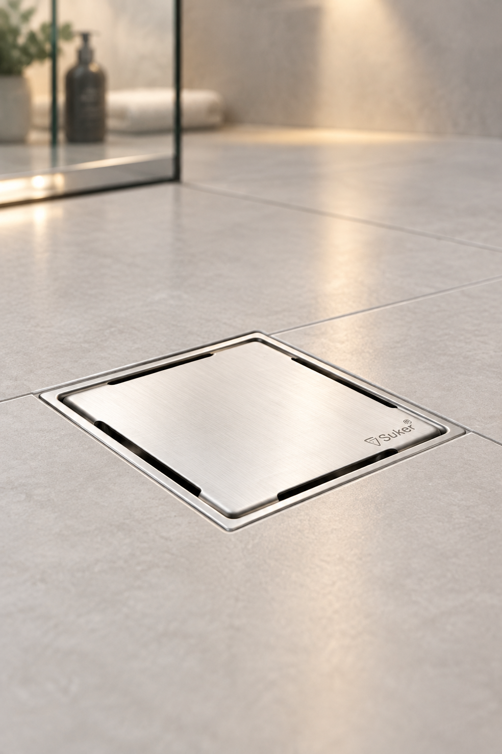Banyo Yer Sifonu Sukar Platin Özel Tasarım 10x10 Banyo Yer Süzgeci Paslanmaz Çelik Koku Önleyici Özellikli Gider