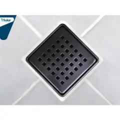 Siyah Banyo Yer Sifonu Sukar Platin Özel Tasarım 10x10 Banyo Yer Süzgeci Paslanmaz Çelik Koku Önleyici Siyah Özellikli Gider
