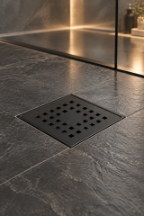 Siyah Banyo Yer Sifonu Sukar Platin Özel Tasarım 10x10 Banyo Yer Süzgeci Paslanmaz Çelik Koku Önleyici Siyah Özellikli Gider