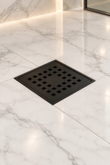 Siyah Banyo Yer Sifonu Sukar Platin Özel Tasarım 10x10 Banyo Yer Süzgeci Paslanmaz Çelik Koku Önleyici Siyah Özellikli Gider