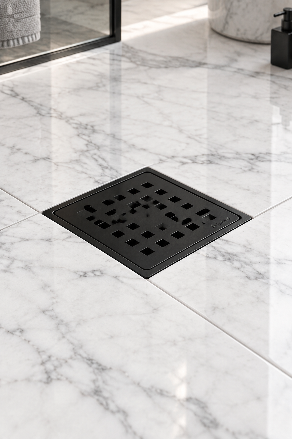Siyah Banyo Yer Sifonu Sukar Platin Özel Tasarım 10x10 Banyo Yer Süzgeci Paslanmaz Çelik Koku Önleyici Siyah Özellikli Gider