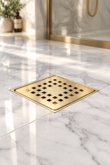Gold Banyo Yer Sifonu Sukar Platin Özel Tasarım 10x10 Banyo Yer Süzgeci Paslanmaz Çelik Koku Önleyici Altın Özellikli Gider
