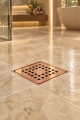 Bakır Banyo Yer Sifonu Sukar Platin Özel Tasarım 10x10 Banyo Yer Süzgeci Paslanmaz Çelik Koku Önleyici Bronz Özellikli Gider